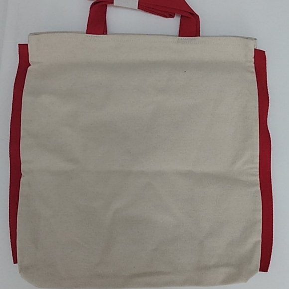 Lancome Large Canvas Tote Lips Kiss NEW - Picture 2 of 5